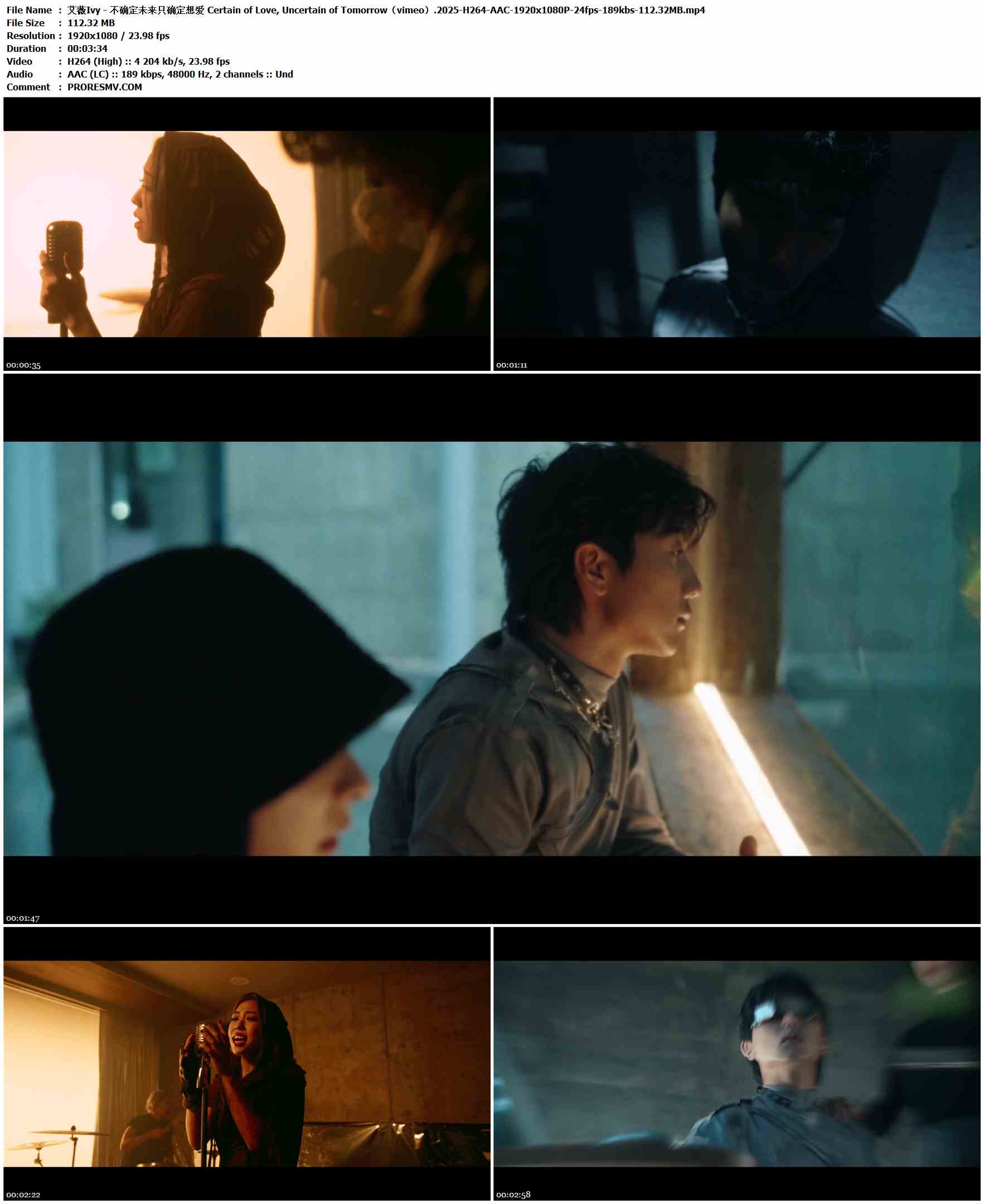 艾薇Ivy - 不确定未来只确定想爱 Certain of Love, Uncertain of Tomorrow（vimeo）.2025-H264-AAC-1920x1080P-24fps-189kbs-112.32MB官方MV_高清MV